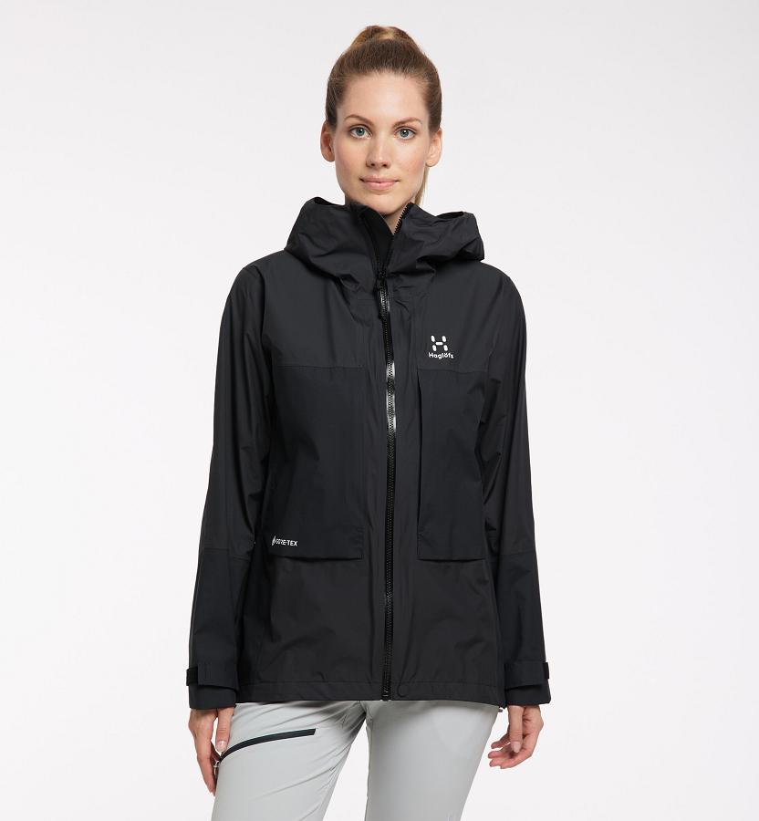 Haglöfs Roc Spire GTX Ski Jacket Black For Womens HXJSC7540 Australia